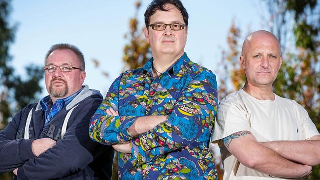 Paul Lyons, Steve Woods and Andrew Collins yesterday. Picture: Mark Stewart