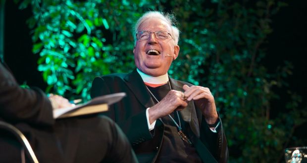 Cardinal Cormac Murphy-O’Connor speaking at the Hay Festival in Hay-on-Wye, south Wales. “I don’t think we were aware of the addictive nature of paedophilia and the terrible damage that’s done to the victims,” he said. Photograph: Elinor Williams/Hay Festival/PA Wire