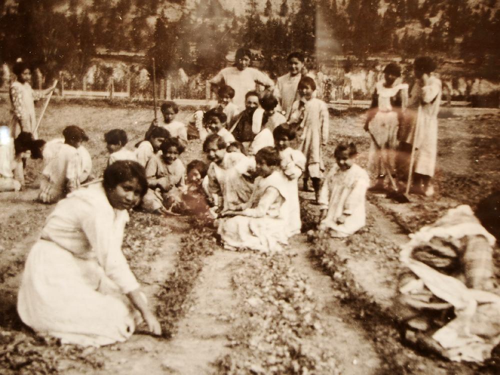 St. Eugene Mission residential school kids work in the fields around the facility.