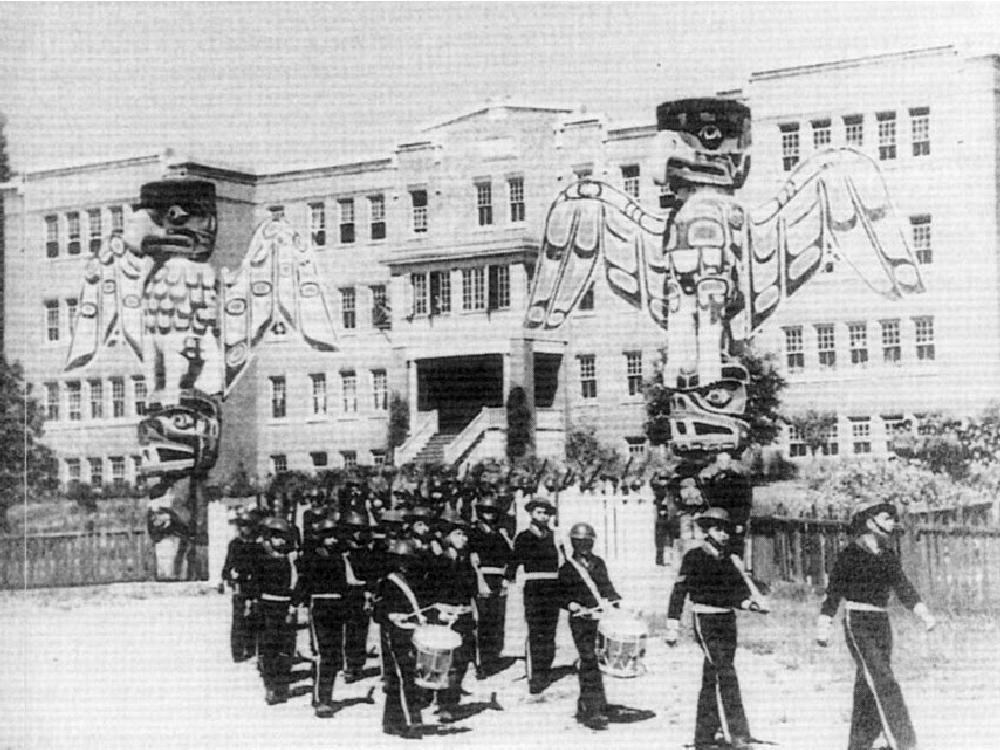 An historical shot of the Anglican-run residential school in Alert Bay, B.C. Natives have filed lawsuits alleging abuse while detained in the school. An undated photo from the book, Shingwauk’s Vision by J.R. Miller.