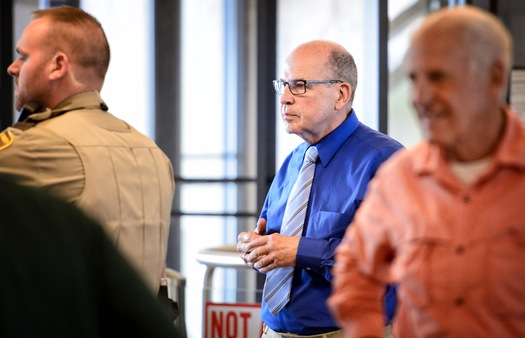 Francis Hoefgen, shown entering the Dakota County court in Hastings Tuesday, was acquitted of sexual abuse charges.