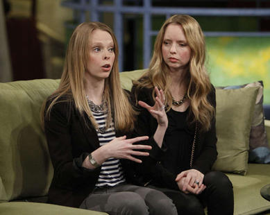 Deondra, left, and Desirae Brown, of the 5 Browns, are interviewed in Salt Lake City, Wednesday, Jan. 4, 2012.