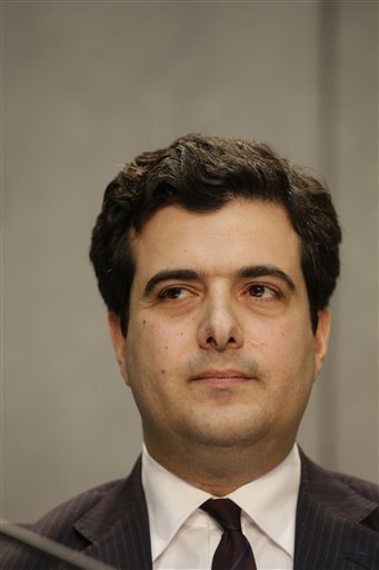 Tommaso Di Ruzza, director of the Financial Information Authority, an institution created by Emeritus Benedict XVI in 2010 as a key part of an overall bid to clean up the Vatican's financial house to comply with international anti-money laundering and anti-terror financing norms, attends a press conference at the Vatican, Friday, May 29, 2015. The Vatican's financial watchdog agency said Friday it received 147 reports of suspicious financial transactions last year, a sign that tough new anti-money laundering norms are taking hold at its scandal-marred bank. ALESSANDRA TARANTINO — AP Photo Vatican Pope