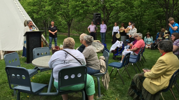 Survivors of residential schools gathered at Laurentian University's campus in Sudbury on Friday for the closing ceremonies of Canada's Truth and Reconcilation Commission. (Elyse Allard)