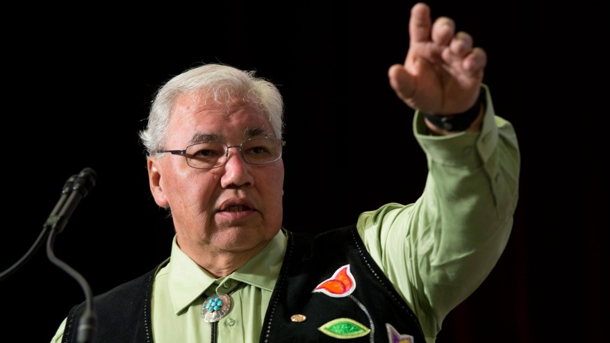 Truth and Reconciliation Commission Chair Justice Murray Sinclair speaks during the Grand entry ceremony during the second day of closing events for the Truth and Reconciliation Commission in Ottawa on June 1, 2015. THE CANADIAN PRESS/Adrian Wyld