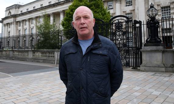 Abuse victim Gary Hoy outside Belfast High Court yesterday