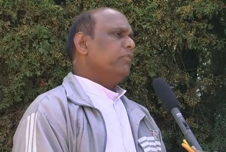 This image taken from TV shows the Rev. Jeyapaul speaking to a journalist in India in 2010. (AP photo)