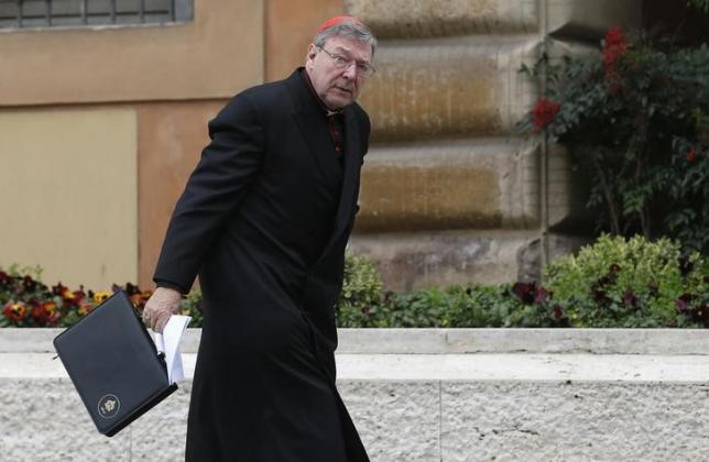 Australian Cardinal George Pell arrives for a meeting at the Synod Hall in the Vatican March 6, 2013.