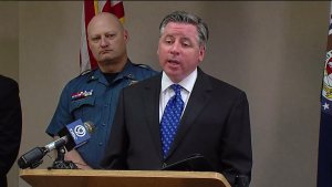 Platte Co. Prosecuting Attorney Eric Zahnd at a news conference