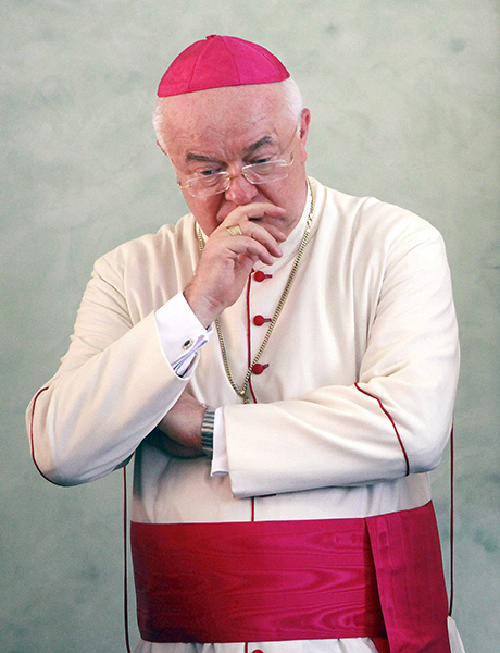 Jozef Wesolowski is pictured during a 2011 ceremony in Santo Domingo when he was still an archbishop and was serving as nuncio to the Dominican Republic. The Vatican’s Congregation for the Doctrine of the Faith found the archbishop guilty of sexual abuse of minors and has ordered that he be laicized. Photo by Orlando Barria, courtesy of Catholic News ServiceRNS photo by Orlando Barria/CNS