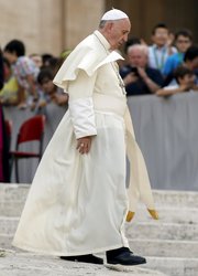 Pope Francis in St. Peter's Square on Saturday. Credit Giampiero Sposito/Reuters