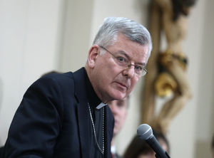Archbishop John Nienstedt addresses a news conference in St. Paul after the Roman Catholic Archdiocese of St. Paul and Minneapolis filed for bankruptcy protection in January.