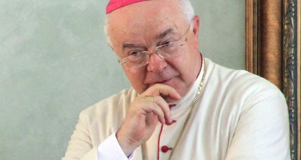 Former Polish Archbishop Josef Wesolowski goes on trial in the Vatican on child sex abuse charges. Photograph: Erika Santelices/AFP/Getty