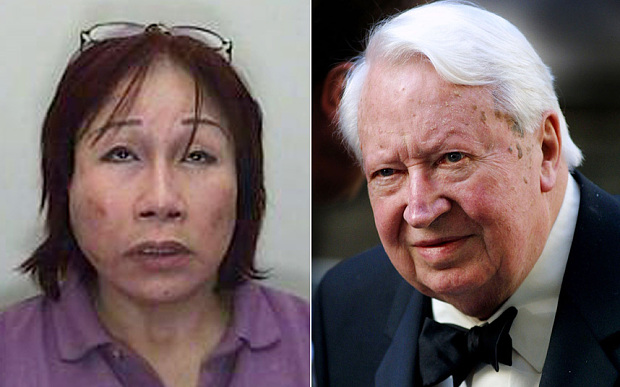 Myra Ling-Ling Forde and Sir Edward Heath Photo: PA