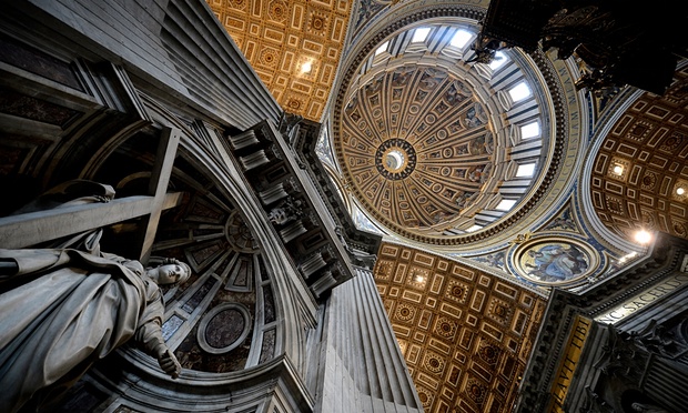A view of the dome of St Peter’s Basilica at the Vatican. Photograph: Filippo Monteforte/AFP/Getty Images