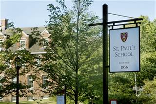 The entrance to the elite St. Paul’s School is seen Friday Aug. 14, 2015 in Concord, N.H. Jim Cole / AP