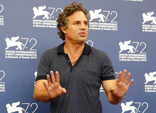 American actor Mark Ruffalo poses during the photocall for the movie '' Spotlight '' at the 72nd Venice Film Festival, northern Italy September 3, 2015.
