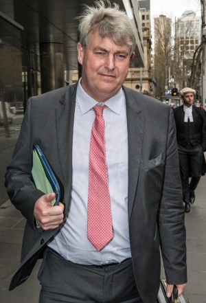 Nicholas Sampson, now principal of Cranbrook School in Sydney, leaves the Royal Commission into Institutional Responses to Child Sexual Abuse. Photo: Jason South