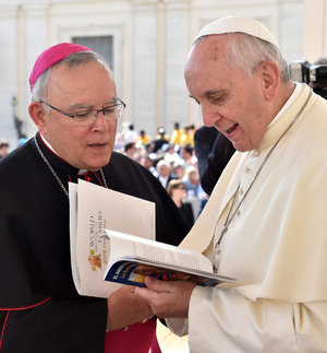 Archbishop Charles J. Chaput and Pope Francis last September in Rome. La Osservatore Romano Photographic Service