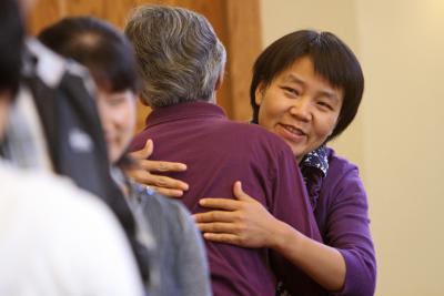 Sister Clara Zhang Jin Ping, a member of the Sisters of the Blessed Virgin Mary in Hanyang, China, at the Cenacle Retreat Center in Ronkonkoma, N.Y., Aug. 20. She was among Chinese priests and nuns gathered to help train them for leadership roles in Catholic Church in China (CNS photo/Gregory A. Shemitz).