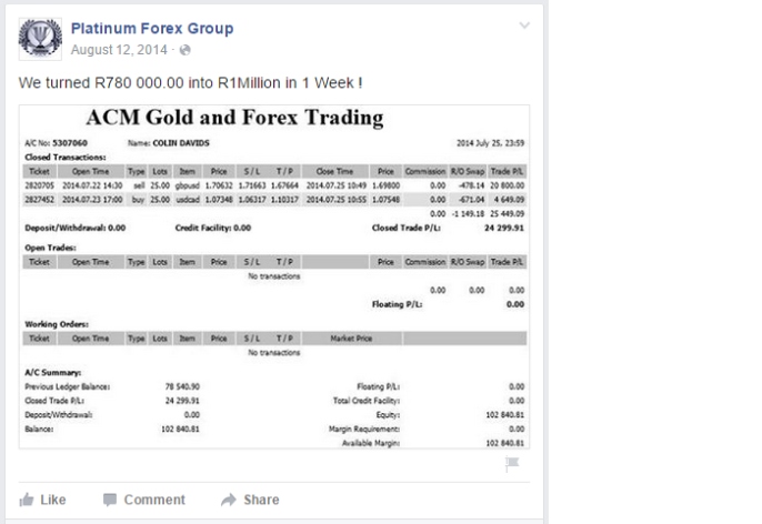 colin davids platinum forex group