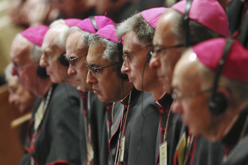 Bishops listen to Pope Francis speak during the midday prayer service at the Cathedral of St. Matthews in Washington Wednesday. | GETTY IMAGES / MARK WILSON / POOL / REUTERS