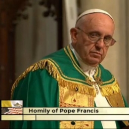 Pope Francis at vespers in St. Patrick's Cathedral in New York City on Sept. 24.
