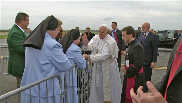 Pope Francis arrives in Philadelphia. NBC News