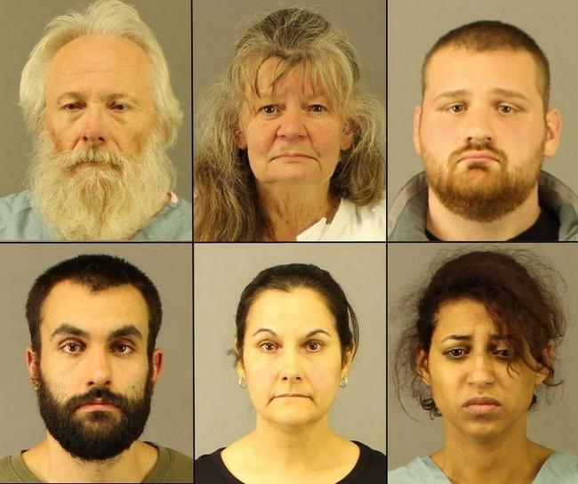Clockwise from top left: Bruce Leonard and Deborah Leonard of Clayville, both charged with first-degree manslaugther; Joseph Irwin, 26, of Chadwicks; Sarah Ferguson, 33, of Clayville; Linda Morey, 54, of Utica; and David Morey, 26, of Utica, all charged with second-degree assault.