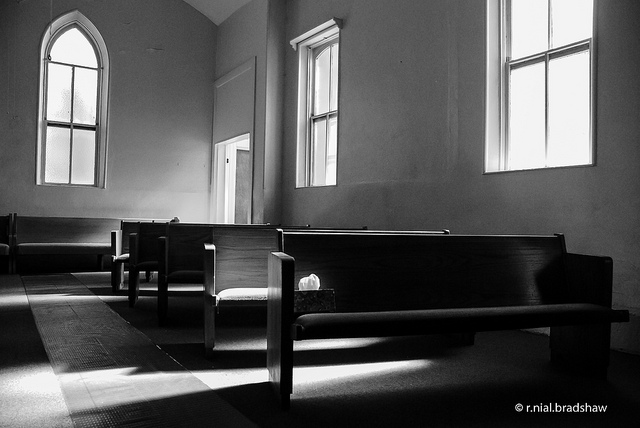 Church Pews – courtesy of r. nial bradshaw via Flickr (Image source)