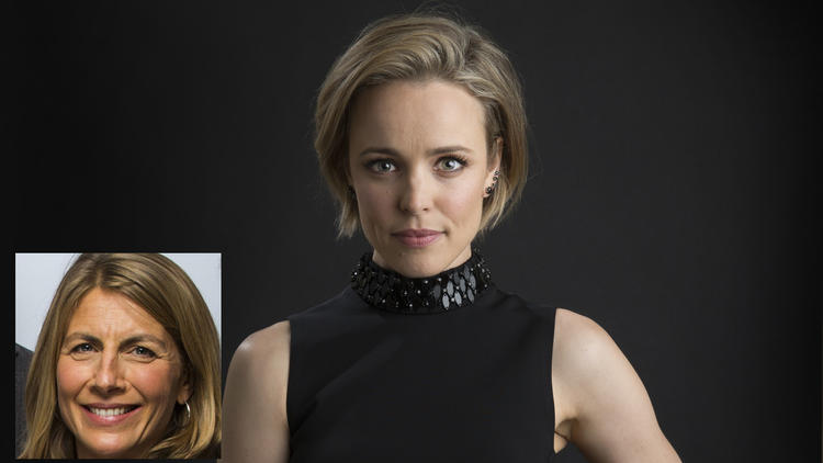 Actress Rachel McAdams, with an inset photo of Sacha Pfeiffer. (Allen J. Schaben/Los Angeles Times / inset - Jay L. Clendenin/Los Angeles Times)