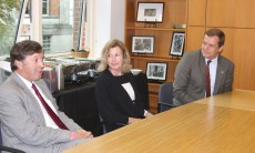 The Wilbanks Child Endangerment and Sexual Exploitation Clinic will open January 2016. Initial funding for the clinic has been donated by Georgia Law alumnus Marlan B. Wilbanks, who received his Juris Doctor in 1986. He is pictured with his wife Diane (center) and law school Dean Peter B. "Bo" Rutledge (right).