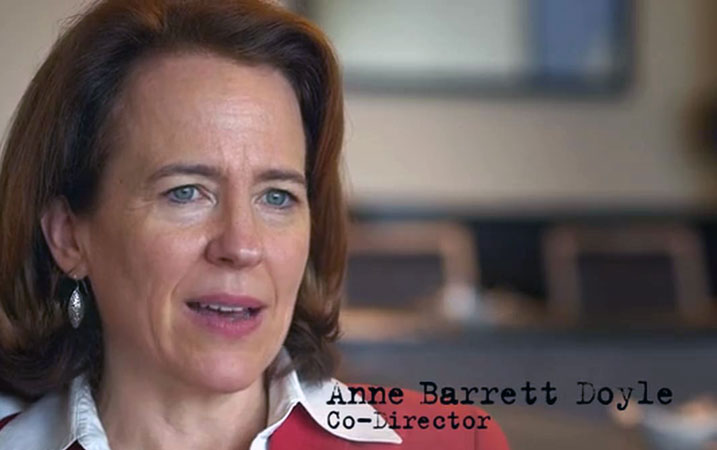 Anne Barrett Doyle of BishopAccountability.org. (Photo from BishopAccountability.org Vimeo video)