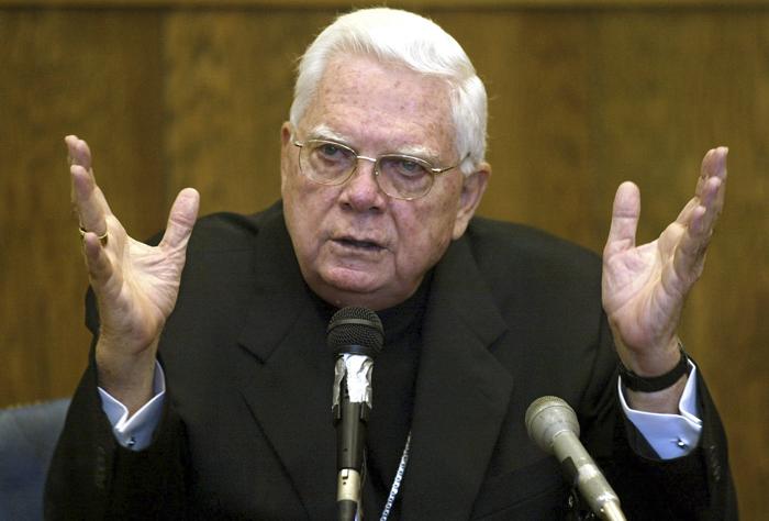 Cardinal Bernard Law testified in court in 2002.