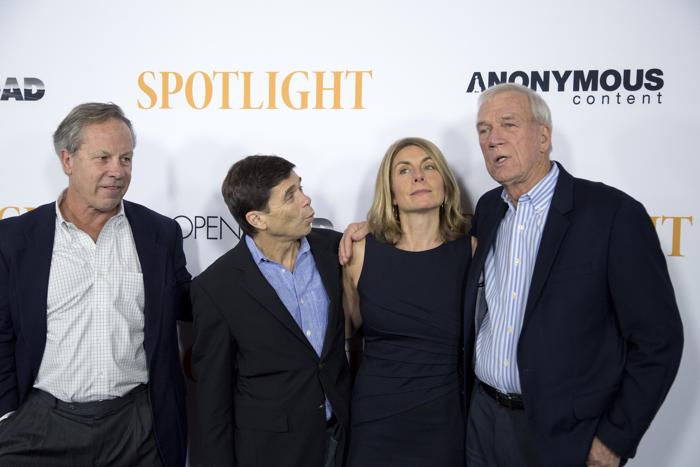 Boston Globe journalists (from left) Ben Bradlee Jr., Mike Rezendes, Sacha Pfeiffer and Walter "Robby" Robinson.