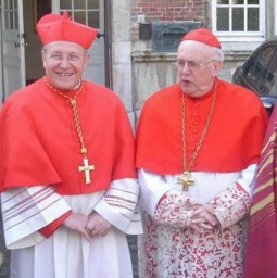 Belgian Cardinal Godfried Danneels (r) with German Cardinal Walter Kasper in 2008.