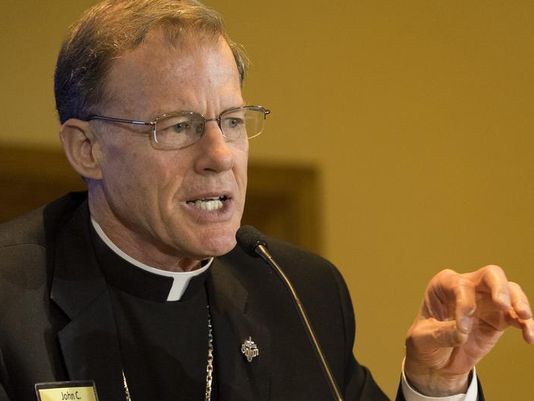 Archbishop John Wester, of Santa Fe, participates in a news conference in June during the U.S. Conference of Catholic Bishops' Spring General Assembly in St. Louis. Wester says the upcoming release of a movie detailing the Boston Globe's 2002 investigation into the church's cover-up of clergy abuse may bring up "horrific memories" for New Mexico victims. In a recent letter to Archdiocese of Santa Fe priests and parishioners, Wester says the movie "Spotlight" is a chance for the faithful to pray for abuse victims.