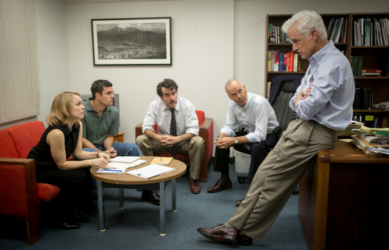 From left: Rachel McAdams, Mark Ruffalo, Brian Darcy James, Michael Keaton and John Slattery in the film Spotlight, which was released in the US last weekFrom left: Rachel McAdams, Mark Ruffalo, Brian Darcy James, Michael Keaton and John Slattery in the film Spotlight, which was released in the US last week (PA)