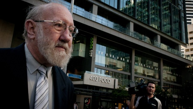 Former St Paul's Principal Gilbert Case leaves court after giving evidence to the Royal Commission. Photo: Robert Shakespeare