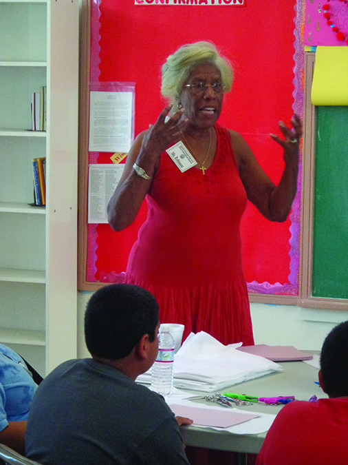 Anita Robinson facilitates a VIRTUS session. “We let kids know they have a right to be respected, to speak out, to shout, to run,” she says. (Courtesy Anita Robinson)