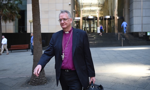 The Anglican Archbishop of Brisbane Phillip Aspinall leaves after giving evidence at the royal commission into institutional responses to child sexual abuse in Sydney, Friday, 20 November, 2015. Photograph: Dean Lewins/AAP