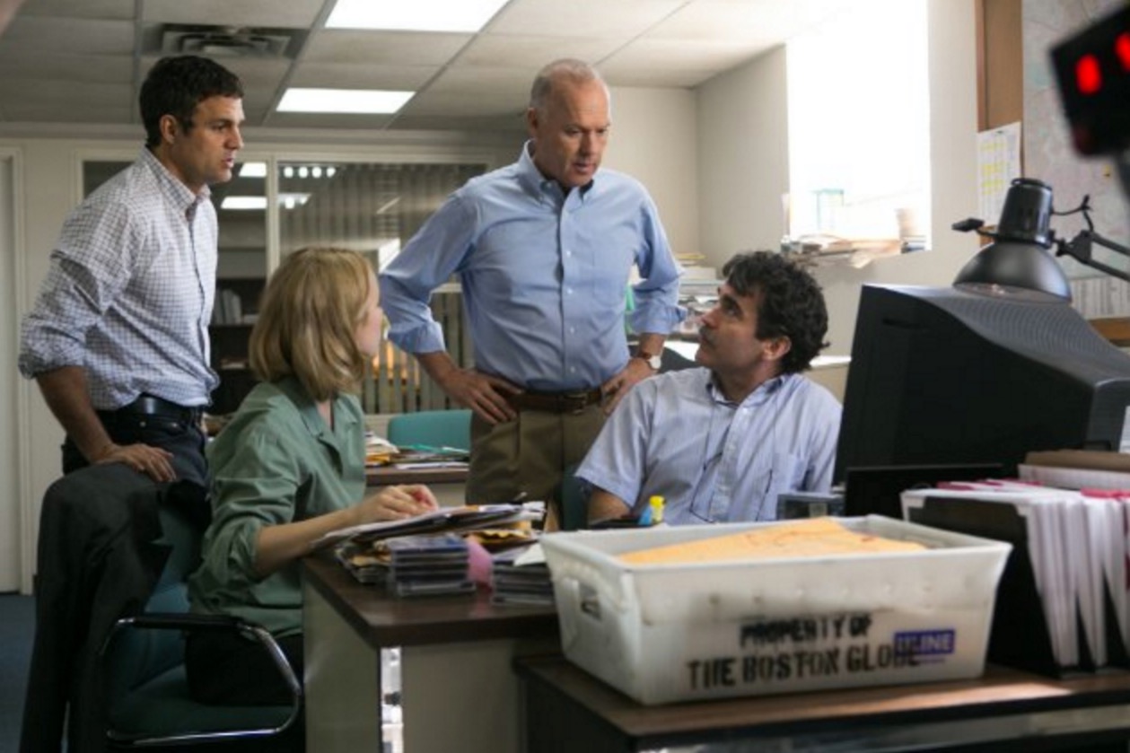 Michael Keaton, Billy Crudup, Mark Ruffalo and Rachel McAdams in ‘Spotlight.’ Photo by Kerry Hayes, Open Road Films.