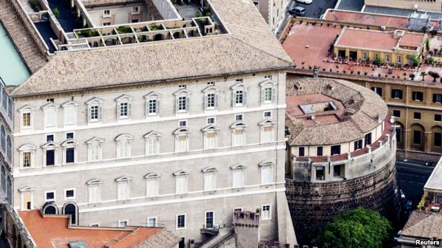 FILE - The Vatican has arrested two people suspected of stealing and leaking confidential documents. The suspects served on a panel on Vatican economic reform. The Vatican bank, previously called the institute for Works of Religion, is shown circa 2011.