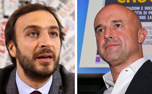 Journalists Emiliano Fittipaldi, left, and Gianluigi Nuzzi Photo: AP
