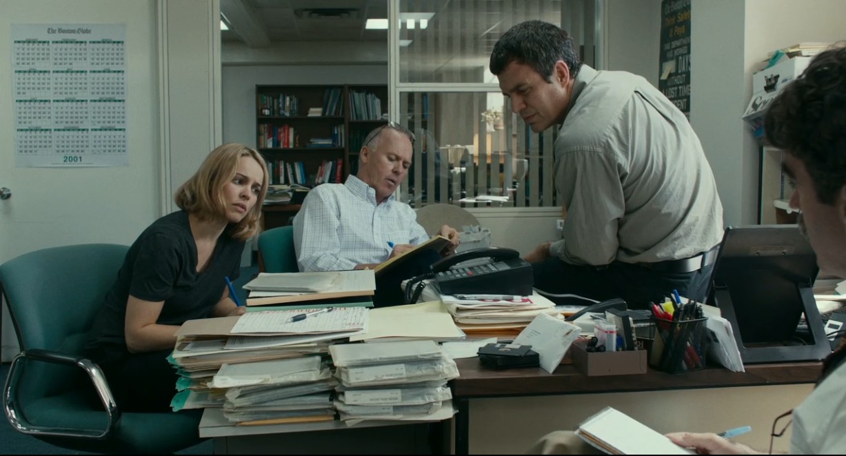 Rachel McAdams, Michael Keaton, Mark Ruffalo and Brian D’Arcy James star as the Spotlight Team.