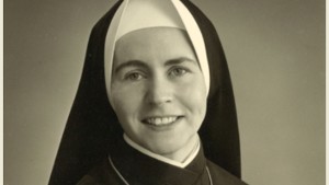 Mary as a sister at the Religious of the Sacred Heart of Mary convent in Santa Barbara, California. She’s far better looking now, I think.
