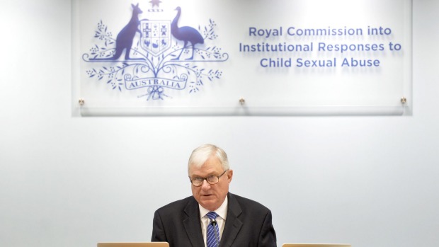 Justice Peter McClellan at the Royal Commission into Institutional Responses to Child Sexual Abuse. Photo: Jeremy Piper