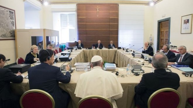 Pope Francis attended a meeting of the Vatican bank's council last month