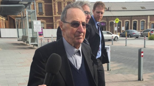 Former Ballarat Bishop Ronald Mulkearns attended an earlier hearing in Geelong. Photo: Alicia Thomas