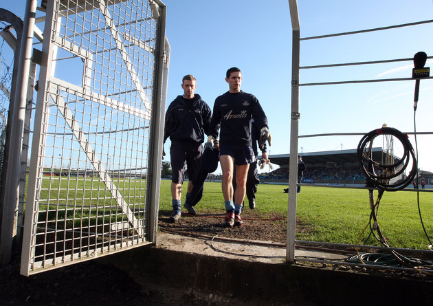 John Leonard, left, alongside Stephen Cluxton in 2008.